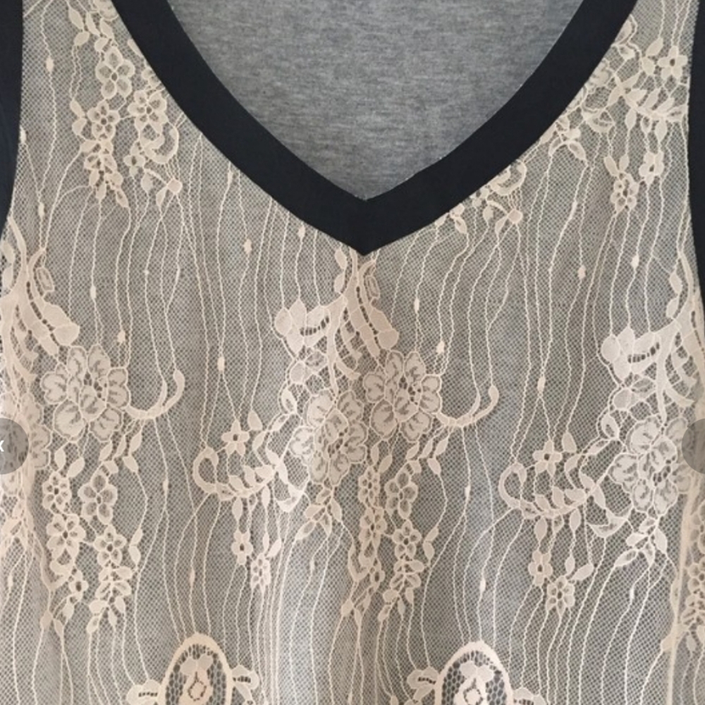 COP Copine Rose/Gray Floral Sheer Overlaying Mini Dress Kelti Robe Sz 36 or 4,6 - Picture 5 of 11